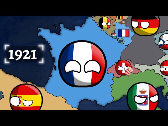 History of France and Its Neighbours (1900-2021) Countryballs