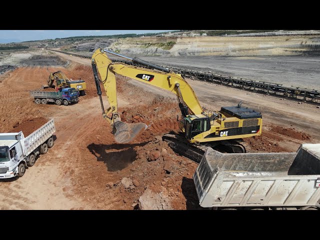 Three Caterpillar 385C Excavators Loading Trucks On Mining Site - Sotiriadis/Labrianidis Mining