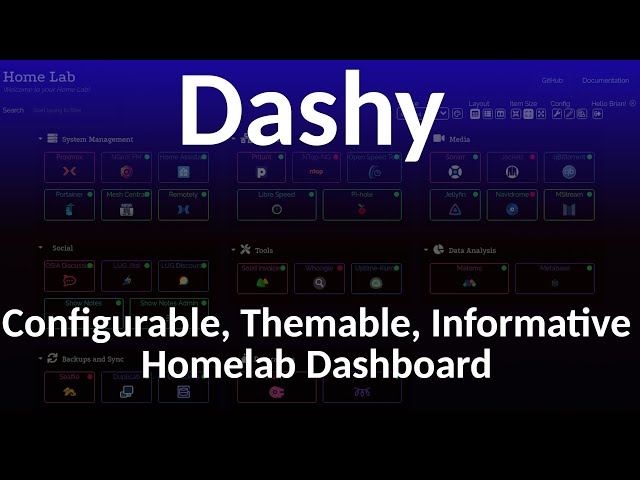 Dashy, a configurable, themable, flexible personal dashboard for your homelab!