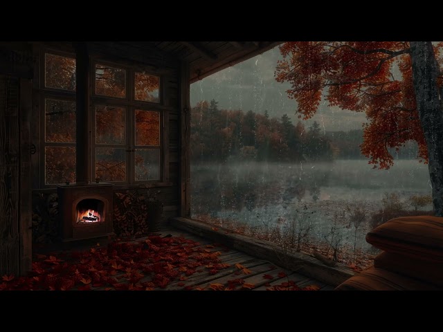 Rain and Fire Ambience for Relaxation🌧️🔥Cozy Fireplace and Soothing Rain Sounds