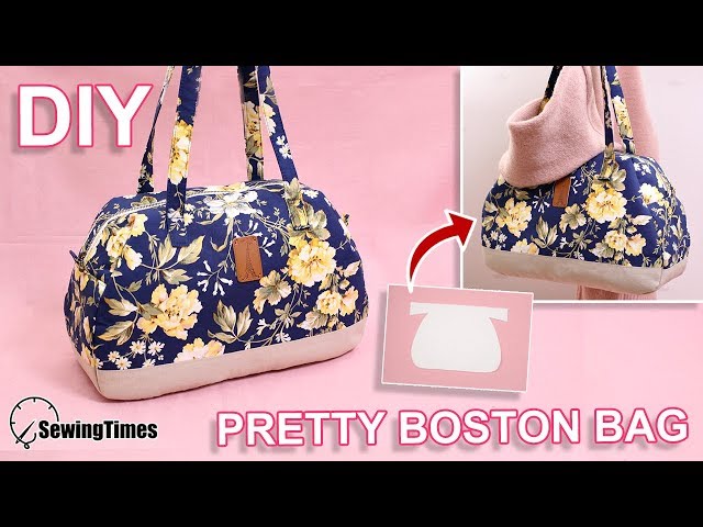 DIY PRETTY BOSTON BAG | large capacity handbag tutorial & pattern [sewingtimes]