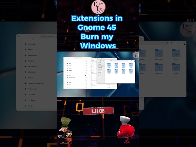 Extensions in Gnome 45.Burn my Windows#shorts #linux #technology #tech #viral #ubuntu #fedora  #nft