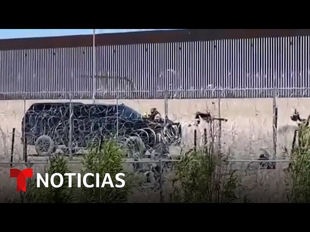 Guardia Nacional de Texas dispara balas de goma a migrantes | Noticias Telemundo