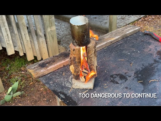 Doomed Split Log Stove Experiment