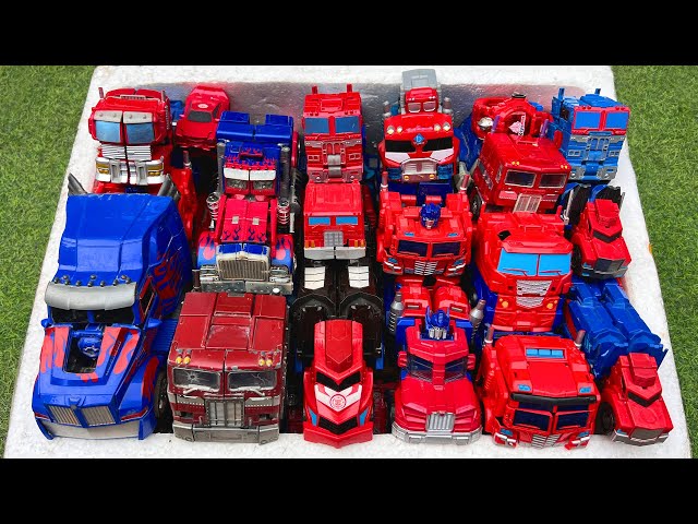 ALL 50 Red Transformers Cars in BOX : Optimus Prime 8 Truck Vehicles Car Robot Toys (Stop Motion) .