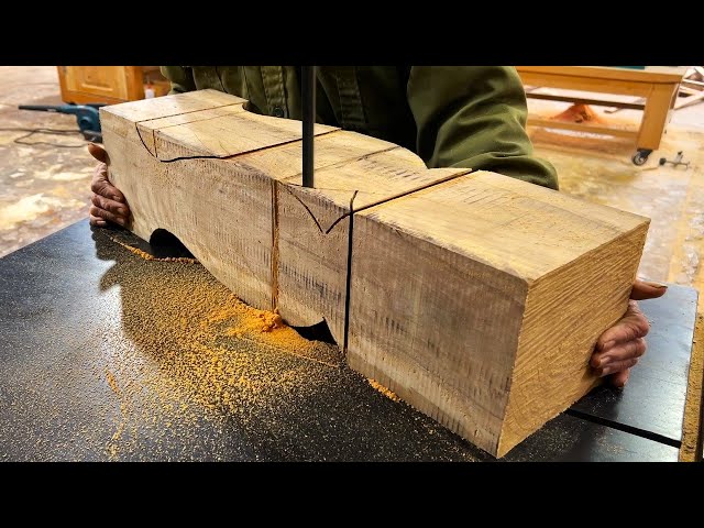 Ingenious Woodworking Techniques & Skills Work with Giant Jigsaw // Amazing Design Beautiful Table