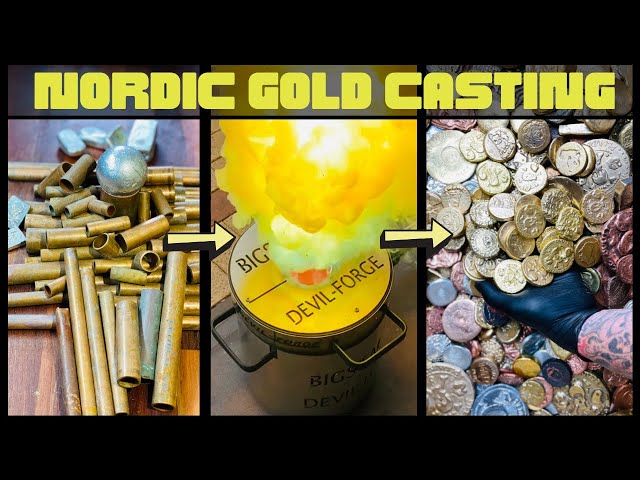 Nordic Gold From Scrap - Copper Tin Zinc Al - ASMR Metal Melting - Trash To Treasure - BigStackD