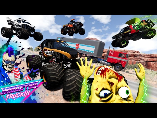 Monster Jam INSANE Racing, Freestyle and High Speed Jumps #41 | BeamNG Drive | Grave Digger