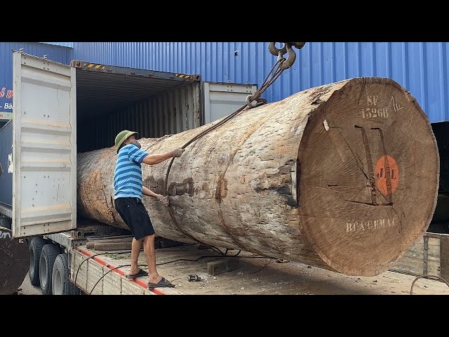 Sawmill Wood Skill - Dangerous Working Dismantling And Wood Cutting Sawmill Machine In Factory