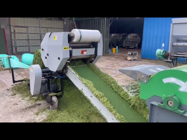Automatic Corn Silage Hay Straw Press Packing Baling Wrapper Machine