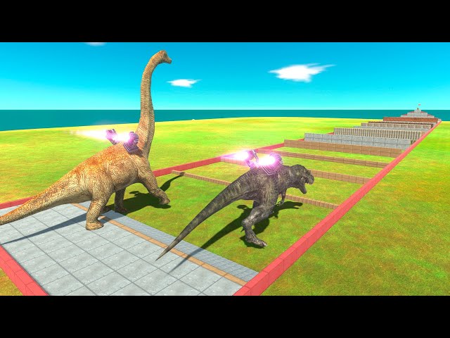 Dinosaur Power Tournament with Jet Engines - Animal Revolt Battle Simulator