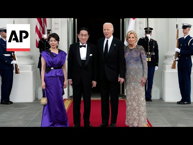 Japan PM Fumio Kishida arrives at White House for state dinner