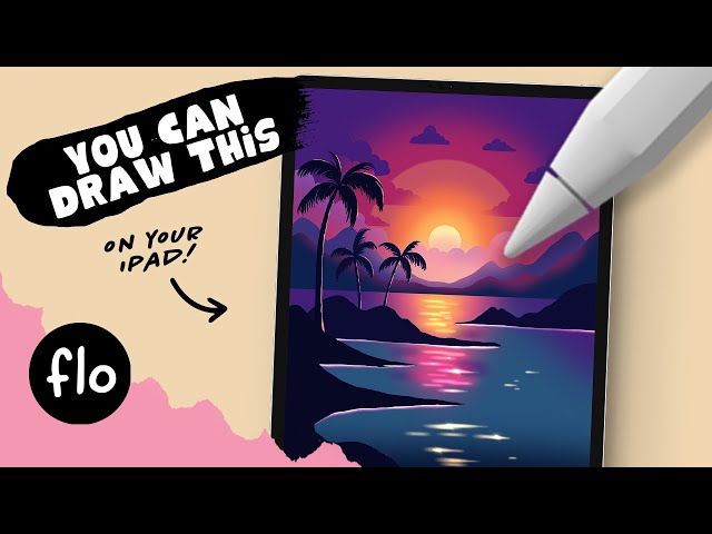 You Can Draw This Sunset Beach Landscape in PROCREATE - Step by Step Procreate Tutorial