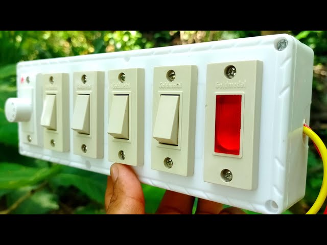 Switch board wiring of 1Fan dimmer+4Swithes+1Indicator | Electrical switch board wiring