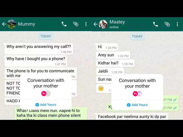 Conversation with your mother add yours story sticker | trending add yours sticker | viral add yours