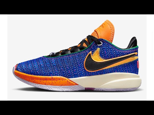 Photos of Nike LeBron James 20 Grade School “Racer Blue” Sneakers Colorway Retail Price $160 2023