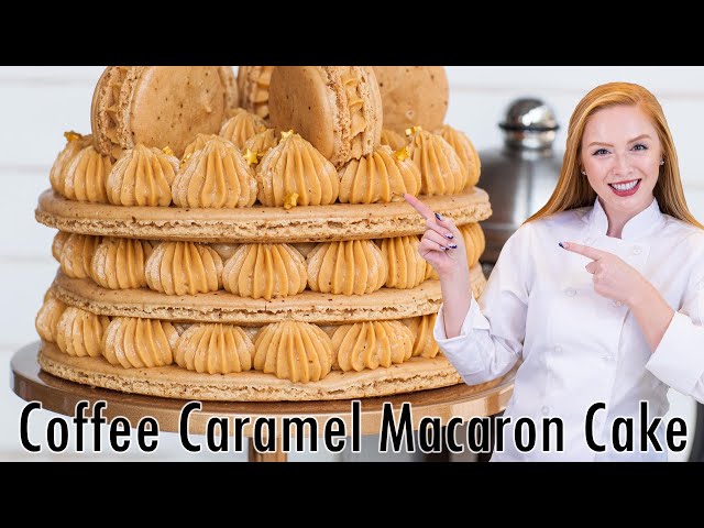 The ULTIMATE Caramel Coffee Macaron Cake!! HUGE Macaron Cake!!