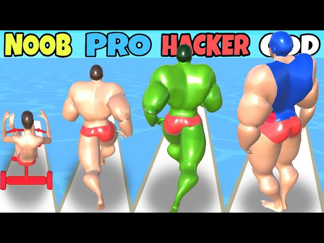 NOOB vs PRO vs HACKER vs GOD in Muscle Race 3D