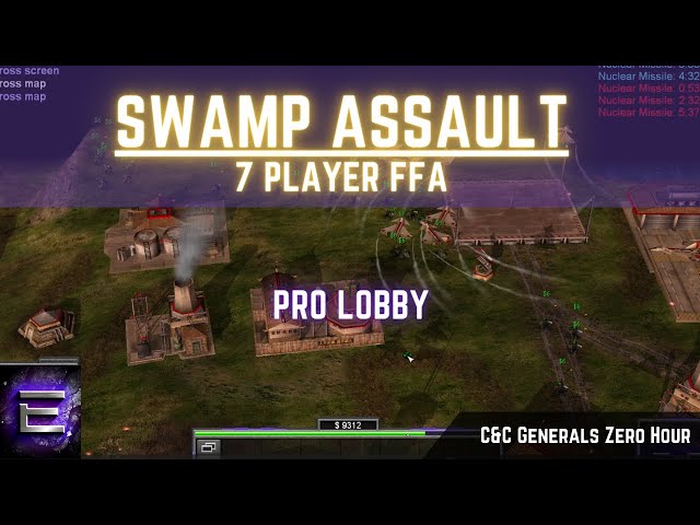 PRO lobby - vchina | Swamp Assault | 7 Player FFA | C&C Zero Hour