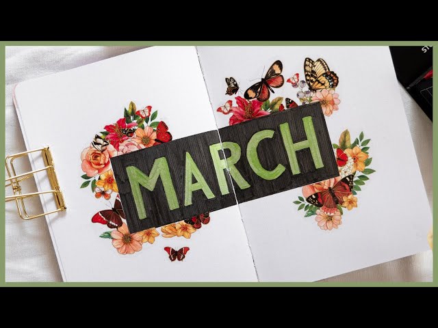 Plan With Me: March 2023 Floral & Bold Bullet Journal Theme Set Up