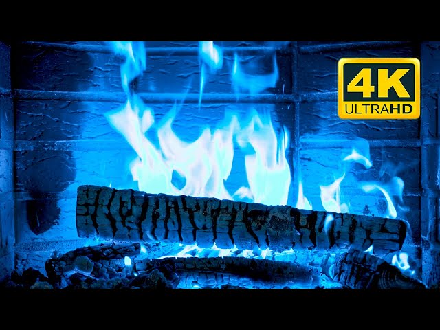 🔥 Beautiful Blue Fireplace Flames 4K! Magic Fireplace Burning with blue flames 4K 60FPS
