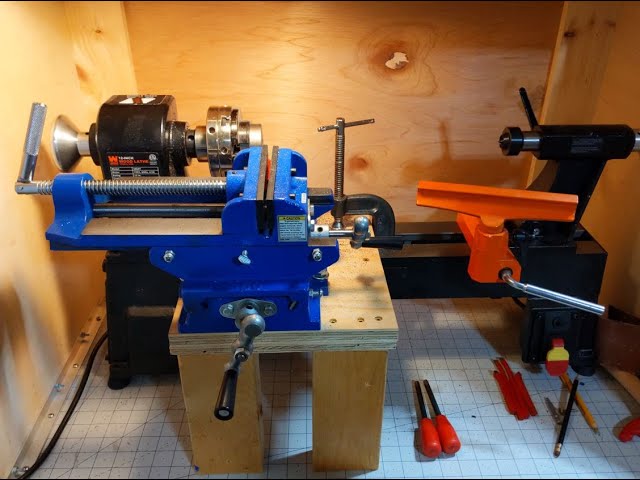 Harbor Freight Cross Vise For Metal Work On A Wood Lathe!