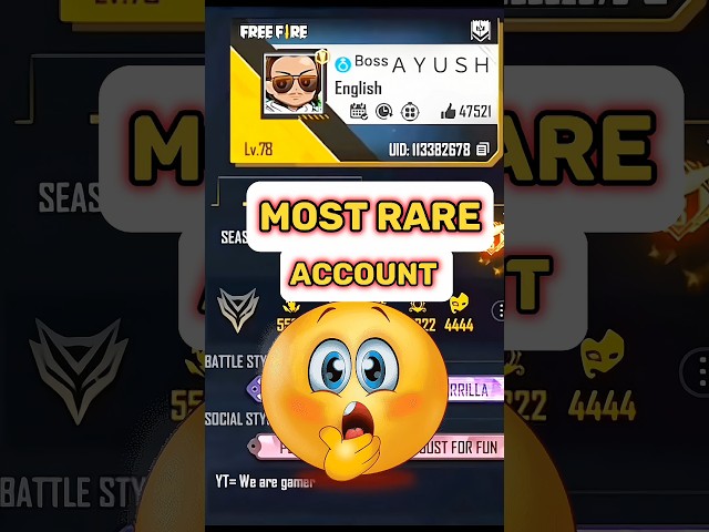 Most Rare Free Fire I'D 😱 World's Most Rarest account of free fire #shorts #freefireshorts