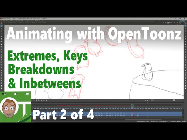 Animating with OpenToonz - Part 2. Rough animation - Extremes, keys, breakdowns & inbetweens 2 of 4