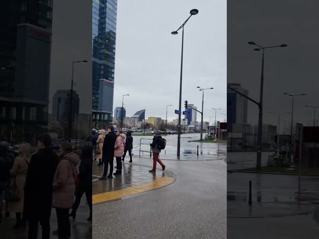 Rainy Day in Warsaw Poland #shorts #shortvideo #short