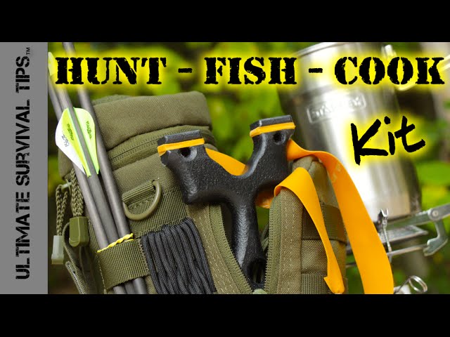 DIY - Survival / Bug Out - Hunting Fishing Cooking Kit - SERE Sling Bow / SlingShot - "First Look"