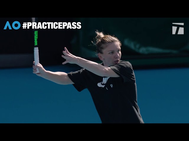 Simona Halep at the 2020 Australian Open | Practice Pass