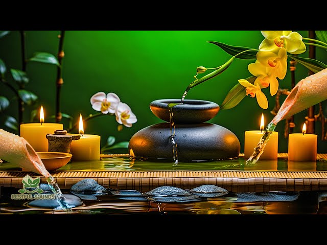 Relaxing Meditation Music -  Bamboo, Calming Music,  Water Sounds, Nature Piano Music, Relaxing Spa.