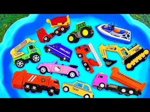 Toys review and learning name and sounds Construction vehicles