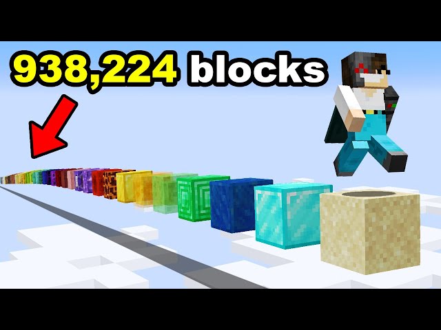 Jumping on Every Block to Break a Minecraft Record