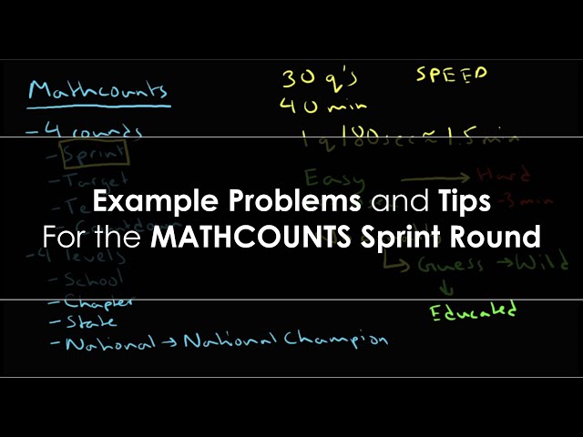 Example Problems and Tips for the MATHCOUNTS Sprint Round
