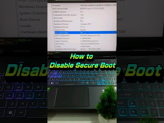 How to Disable Secure Boot 💻 #shortsvideo #youtubeshorts #shorts