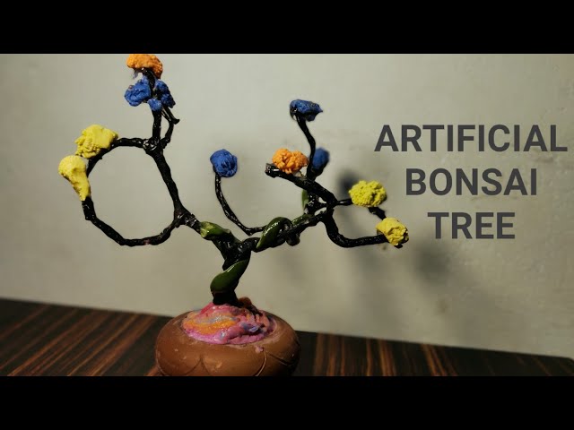 artificial bonsai tree making at home beautiful and colourful art