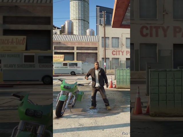 GTA 5 Lamar and Franklin steal a bike from Vagos