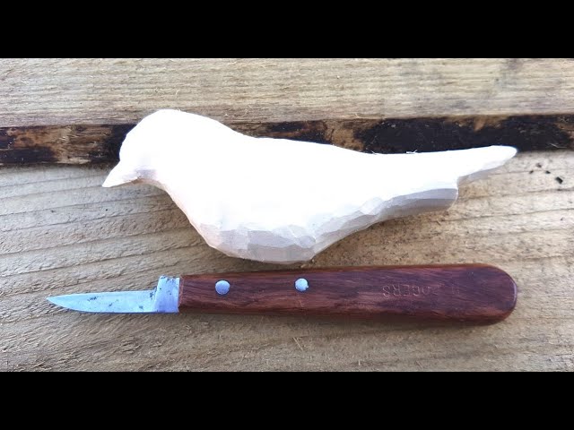 Whittling A Bird From A Tree Branch (4K)