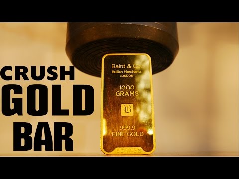 Crushing $40,000 GOLD BAR with Big Hydraulic Press!