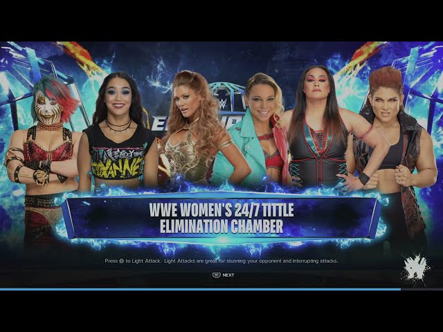 WWE 2K24 Roxanne VS Asuka, Eve, Zoey, Tamina, Beth Elm. Chamber Match WWE Women's 24/7 Tittle