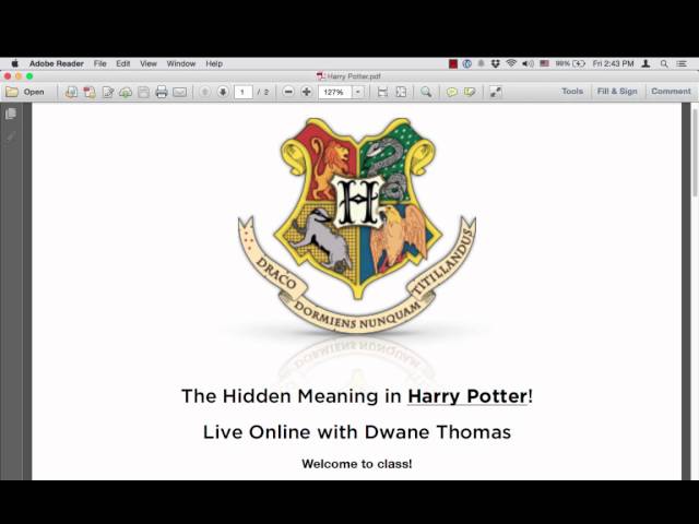 Registration for Harry Potter Seminar