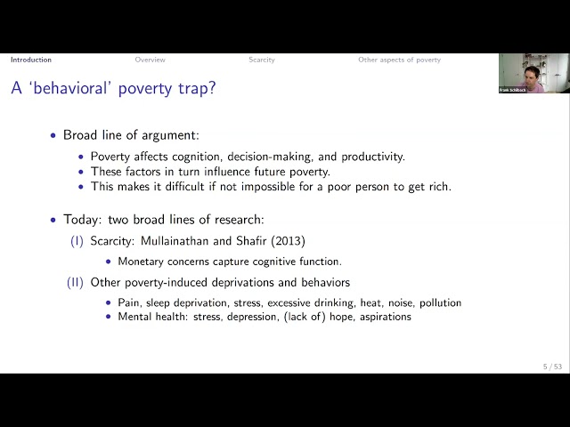 Lecture 21: Poverty through the Lens of Psychology