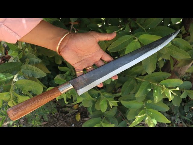 Knife Making - Making A Black Sharping Knife From A Piece Of Leaf Spring.