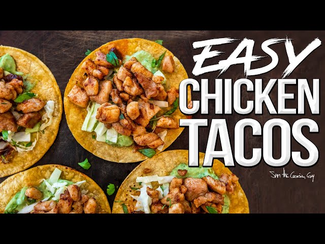 Easy Chicken Tacos (w/ Avocado Cream Sauce) | SAM THE COOKING GUY 4K