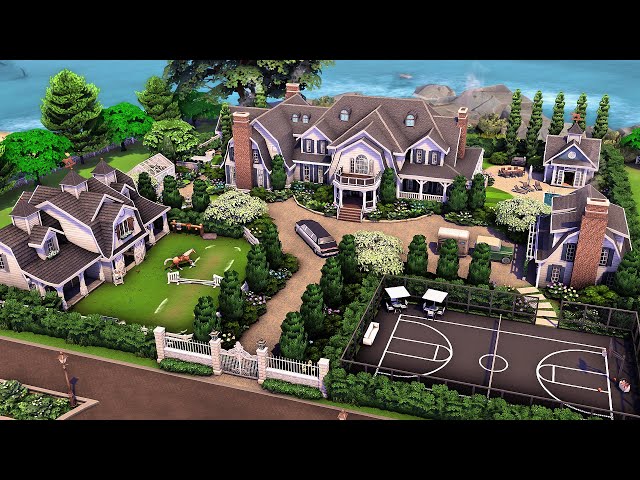 Huge Hamptons Family Mansion | The Sims 4 Speed Build