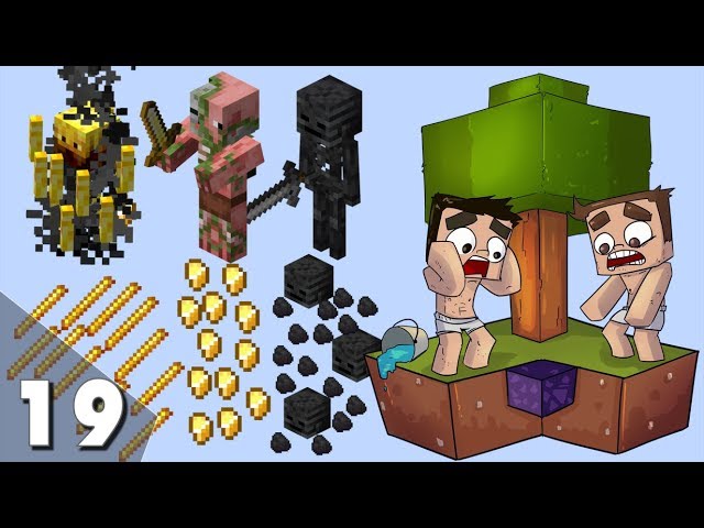 Simple Wither Skelly, Blaze & Pigman Farm (No Redstone!) - Skyblock In Minecraft 1.15: Episode #19