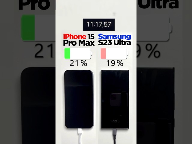 iPhone 15 Pro Max vs. Samsung Galaxy S23 Ultra Charging Test 🔋⚡️Who will win?