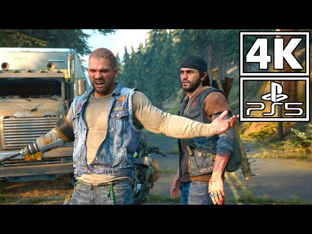 DAYS GONE Drunk Boozer Starting A Fight With A Zombie Horde Cutscene [4K PS5]