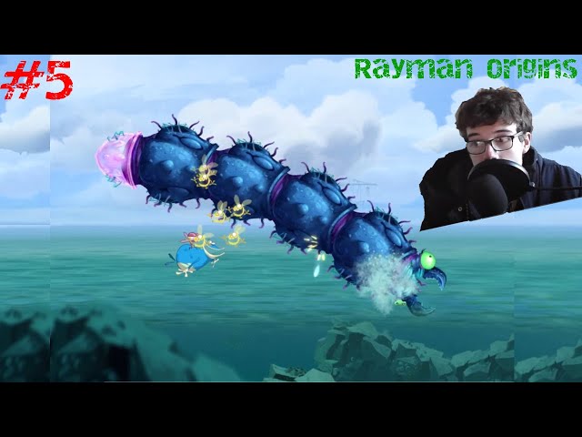 Rayman origins episode 4: Being chased by a giant sea monster!!!